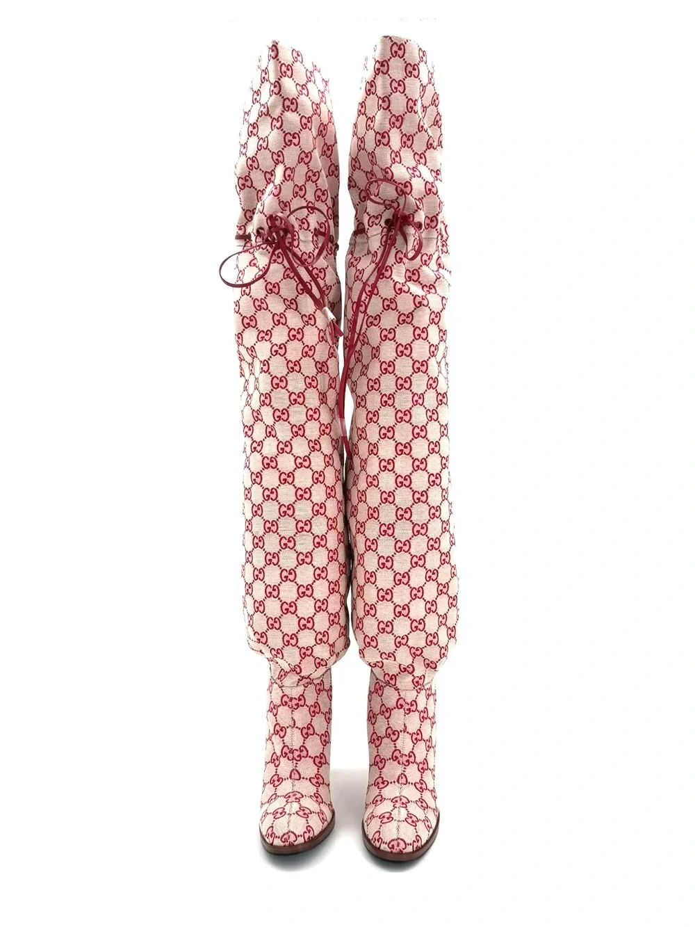 Gucci Lisa GG Monogram Slouch Thigh High Boots 37